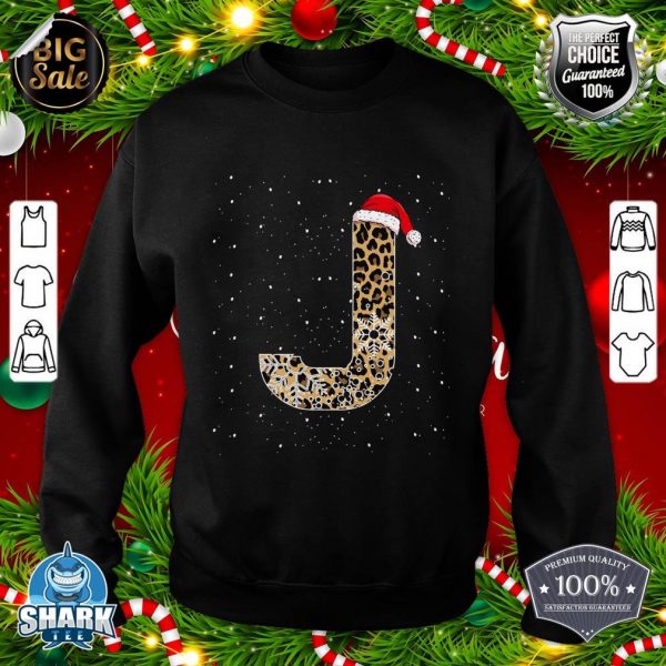 Awesome Letter J Initial Name Leopard Plaid Christmas Pajama sweatshirt