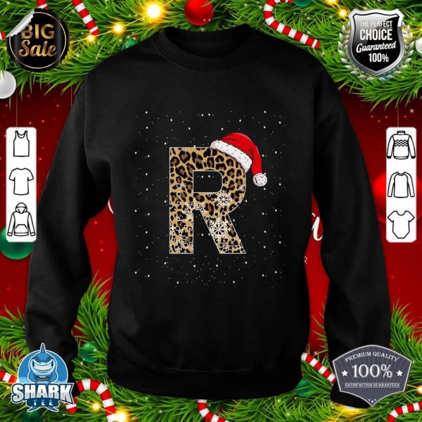Awesome Letter R Initial Name Leopard Plaid Christmas Pajama sweatshirt