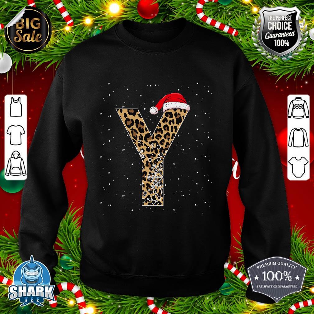 Awesome Letter Y Initial Name Leopard Plaid Christmas Pajama sweatshirt