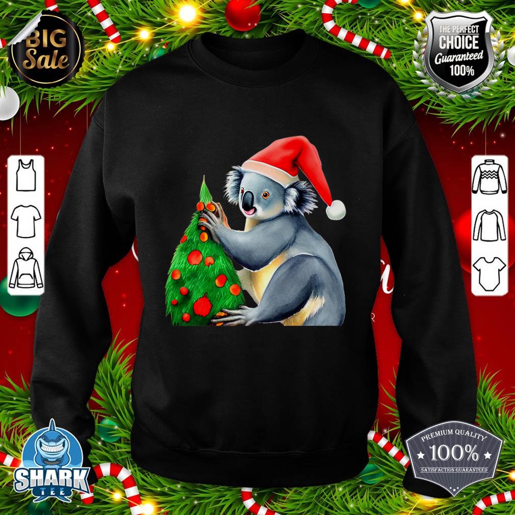 Koala with Santa Hat in Christmas Tree Cute Holiday Design Premium sweatshirt