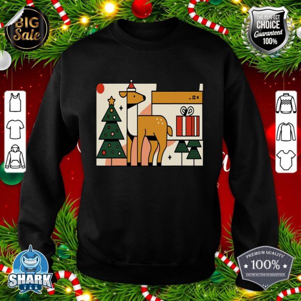 Merry Christmas Reindeer Christmas Tree Gifts 2D Art Design sweatshirt