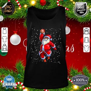 Black African American Santa Claus Basketball Afro Christmas tank-top