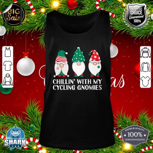 Chilling With My Cycling Gnomies Spin Funny Gnome Pun Xmas Premium tank-top
