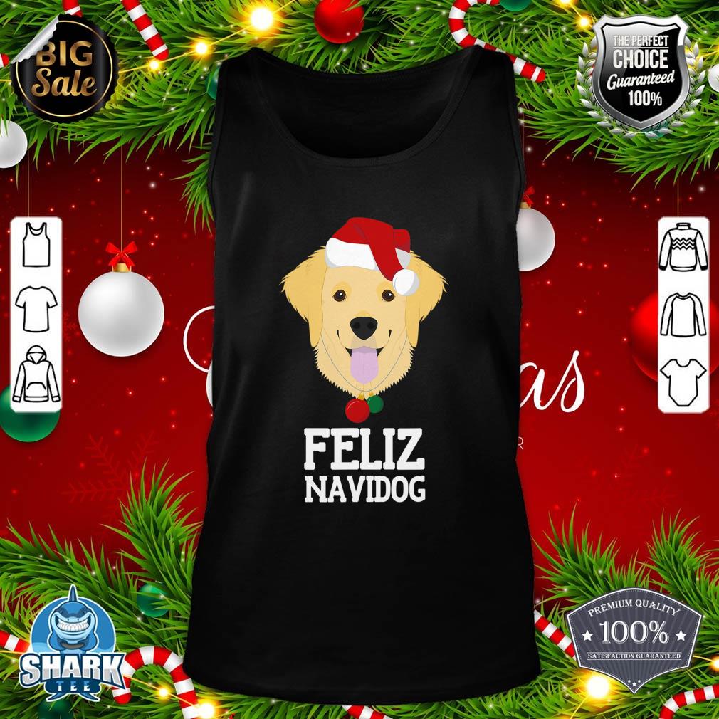 Feliz Navidog Merry Christmas Dog Golden Retriever tank-top