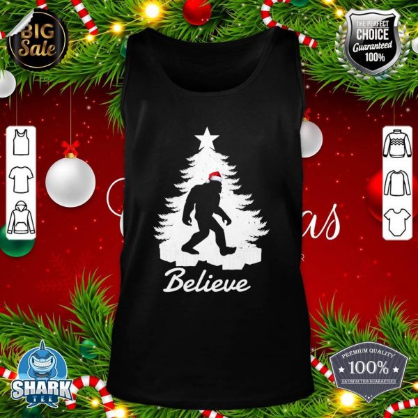 Believe In Bigfoot Christmas Sasquatch Bigfoot Santa Hat tank-top