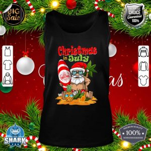 Christmas In July Shirt Funny Santa Summer Beach Vacation tank-top