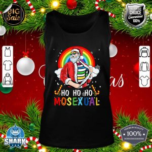 Mens Ho Ho Ho Mosexual Gay Santa LGBT Pun Gay Pride Christmas tank-top