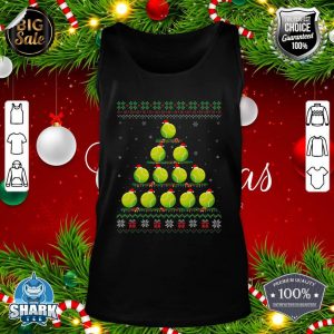 Matching Ugly Christmas Ornament Decor Tennis Balls Tree tank-top