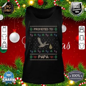 Mens Cute Promoted To Papa Daddy Stork Merry Xmas Ugly Christmas Premium tank-top