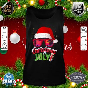 Funny Christmas in July Summer Santa Sunglasses Xmas tank-top