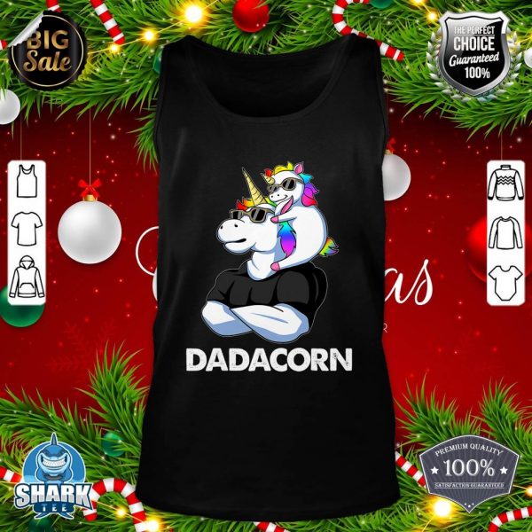 Dadacorn Unicorn Dad and Baby Christmas Papa Father's Day tank-top