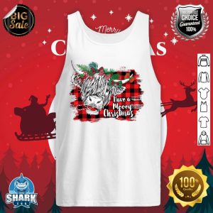 Have a Mooey Christmas Merry Xmas Highland Cow tank-top