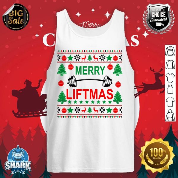 Merry Liftmas Ugly Christmas sweater Gym Workout tank-top