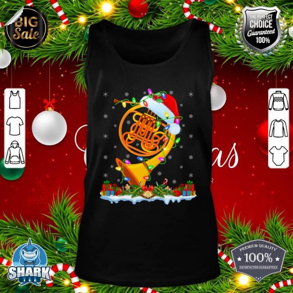 French Horn Lover Matching Santa Hat French Horn Christmas tank-top