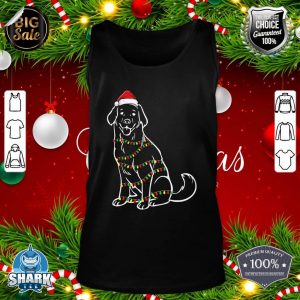 Golden Retriever Christmas Tree Lights X-Mas Cute Dog Puppy tank-top