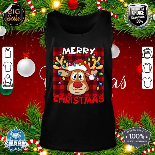 Merry Christmas Funny Reindeer Xmas Matching Family tank-top