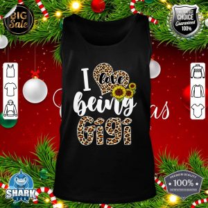I Love Being Gigi Sunflower Leopard Mothers Day tank-top