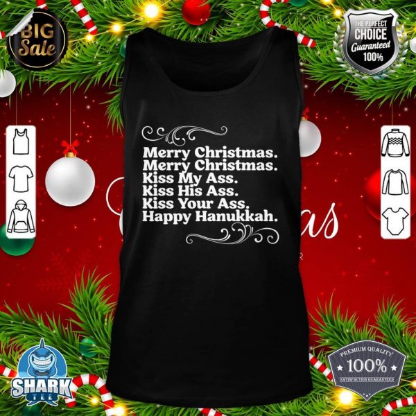 Merry Christmas Kiss My Ass Funny Quote Christmas Vacation tank-top