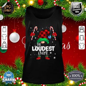 Loudest Gnome Red Buffalo Plaid Matching Family Christmas tank-top
