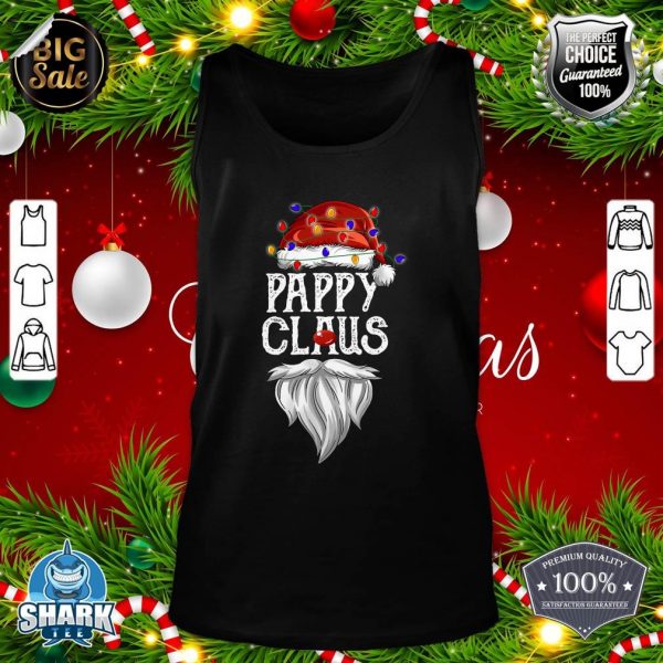Pappy Claus Santa Hat Christmas Light Best Pappy Ever Gift tank-top