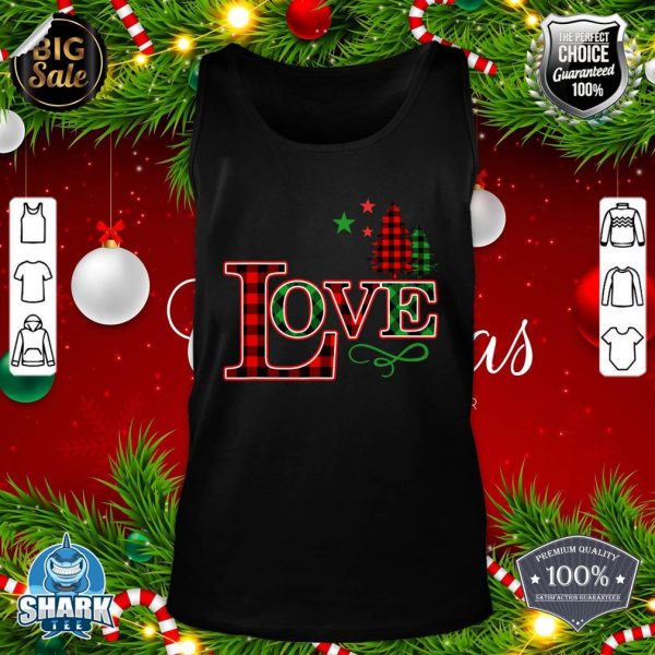 Love Christmas Tree Buffalo Plaid tank-top