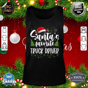 Santas Favorite Truck Driver Christmas Santa Family Pajama tank-top