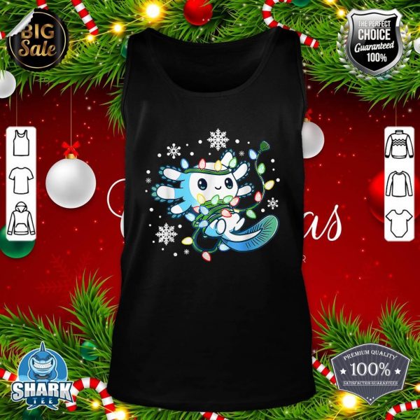 Axolotl Christmas Lights Xmas Tree Kids Girls Boys Pajamas tank-top