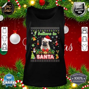 I Believe In Santa French Bulldog Dog Christmas Paws Sweater tank-top