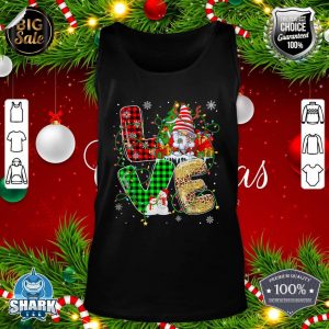 Leopard Buffalo Plaid Love Gnome Christmas Light Family Xmas tank-top