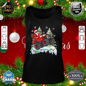 Christmas Santa Claus Riding Monster Truck Funny Christmas tank-top