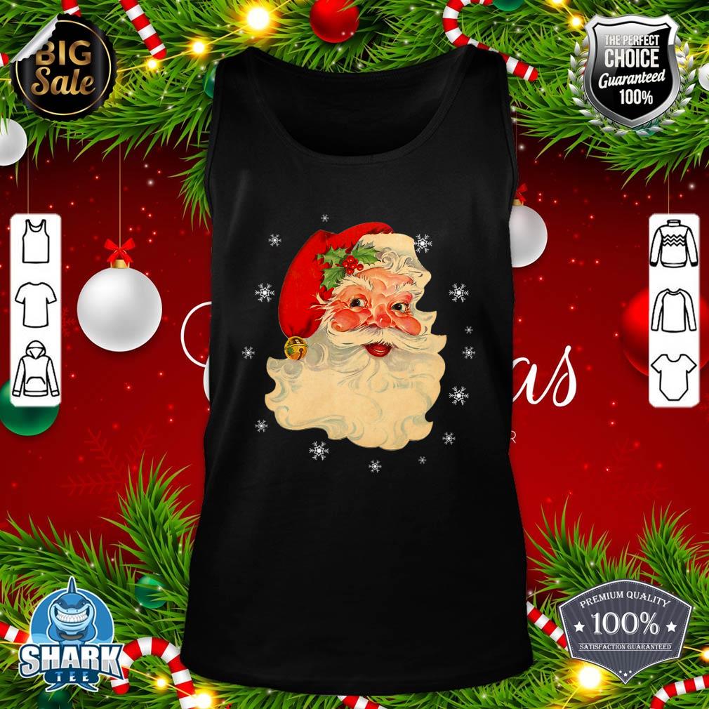 Cool Vintage Christmas Santa Claus Face Gifts Xmas Holiday tank-top