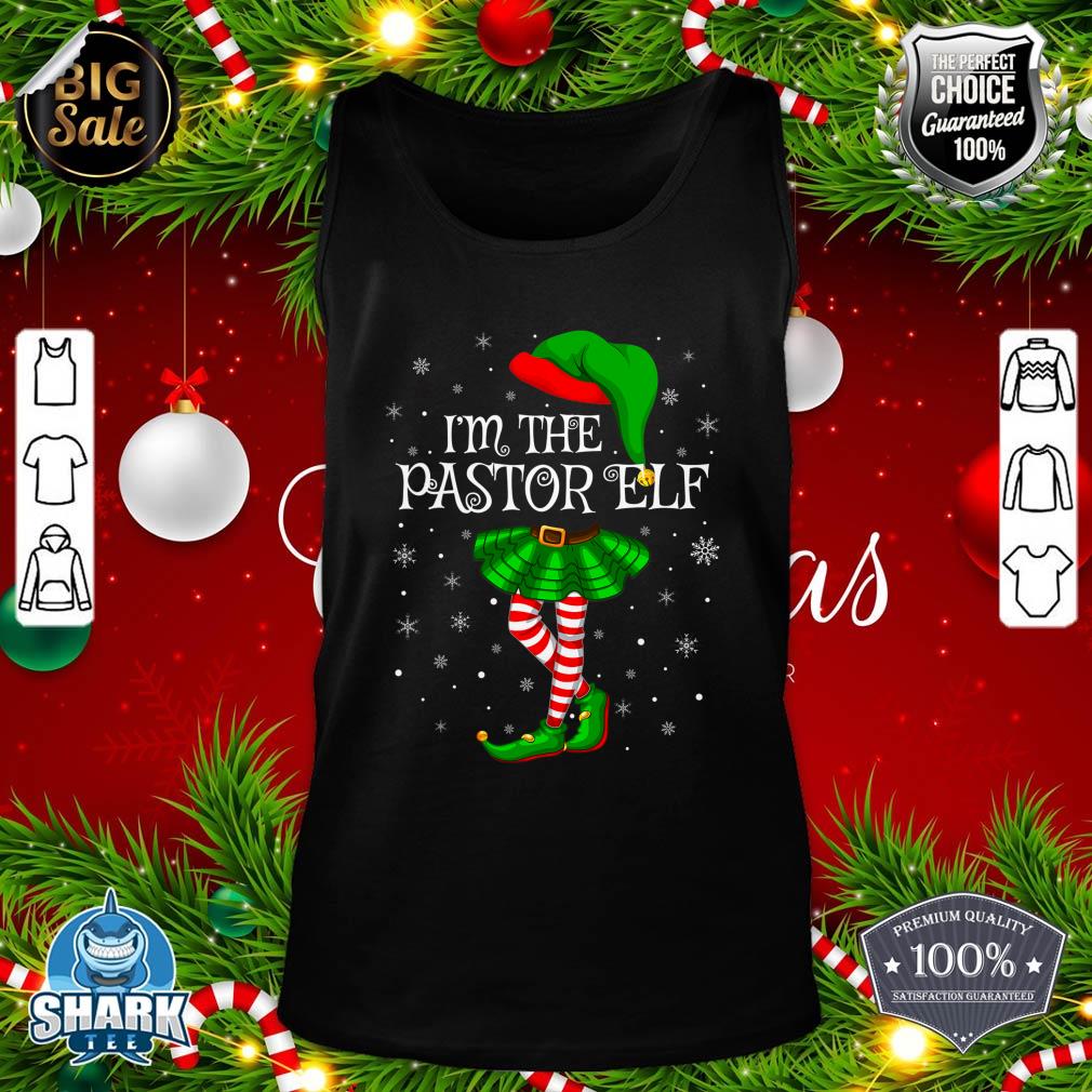 Family Matching Women Girls I'm The Pastor Elf Christmas tank-top