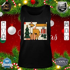 Merry Christmas Reindeer Christmas Tree Gifts 2D Art Design tank-top