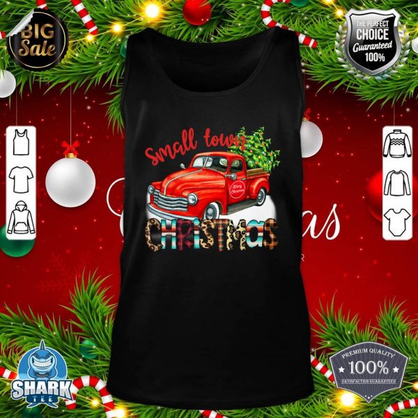 Small Town Christmas Red Vintage Truck Western Country tank-top