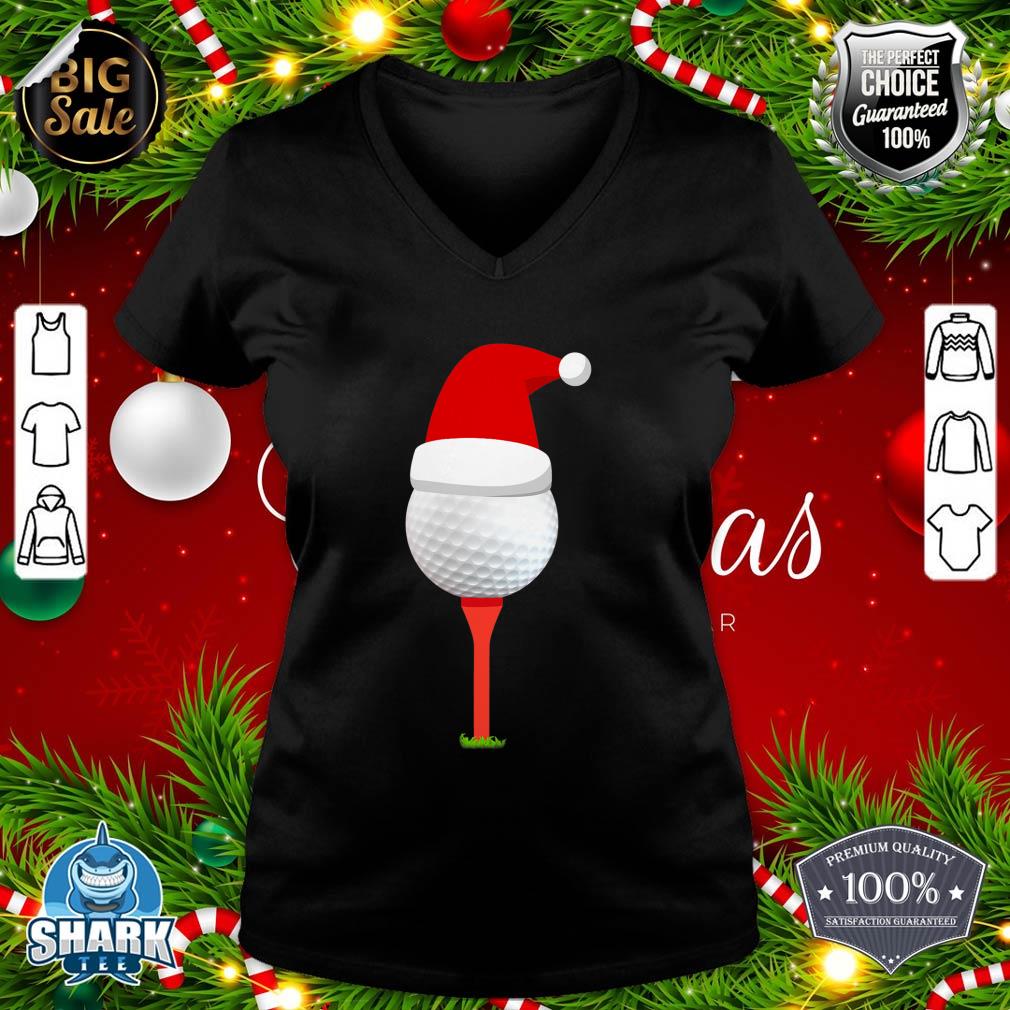 Funny Golfing Christmas Tee Holiday Golf Ball v-neck