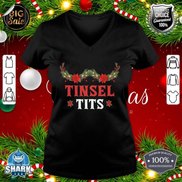 Tinsel Tits Jingle Ball Matching Family Group Xmas v-neck