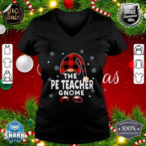 The PE Teacher Gnome Funny Matching Pajama Group Christmas v-neck