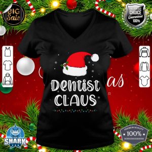 Dentist Claus Xmas Christmas Pajamas Santa Dental Assistant v-neck