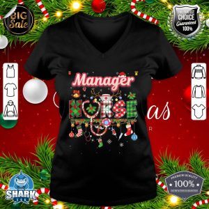 Christmas Manager Nurse Reindeer Xmas Ornament Sweater Ugly v-neck