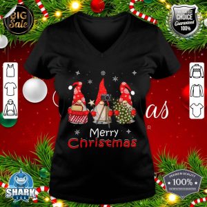 Gnome Family Christmas Shirts for Women Men Gnomies Xmas v-neck