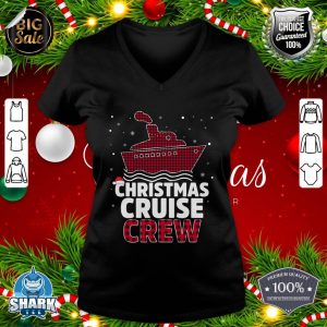 Christmas Cruise Crew Buffalo Santa Hat Christmas party v-neck