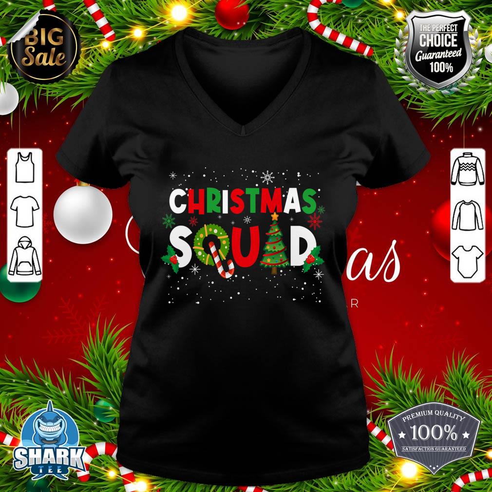 Christmas Family Matching Holiday X-mas Gift Christmas Squad v-neck