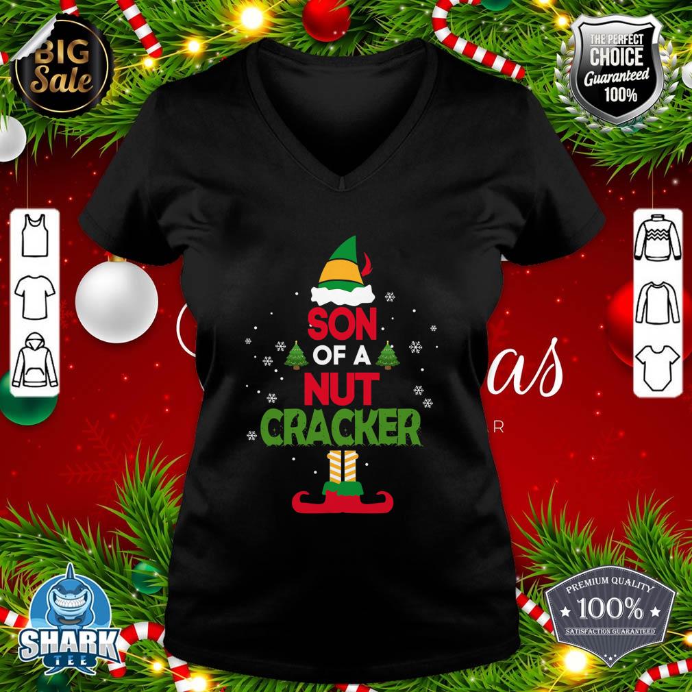 Son of a Nutcracker! Elf Funny Christmas Apparel For Kids v-neck