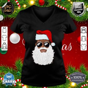 Santa Claus Black Xmas Santa Afro African American Proud Premium v-neck