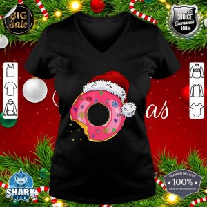 Donut Lovers Santa Hat Christmas Classic Tee v-neck