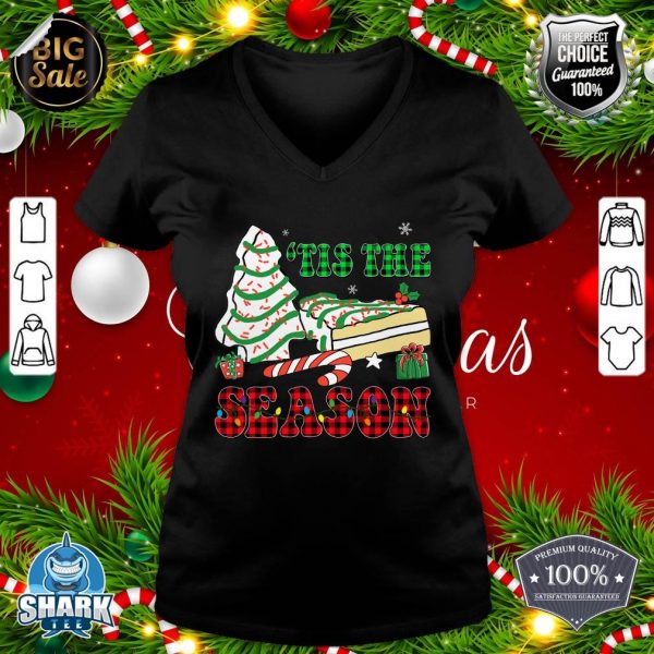 Little Tis' The Season Christmas Tree Cakes Debbie Becky Jen v-neck