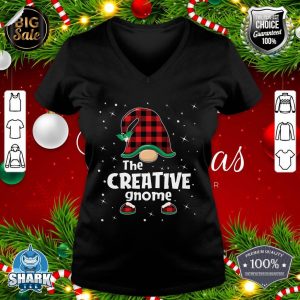 Creative Gnome Buffalo Plaid Matching Christmas Gift Pajama v-neck
