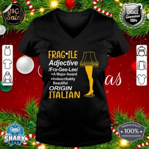 Leg Lamp Fragile Definition Funny Major Award Christmas v-neck
