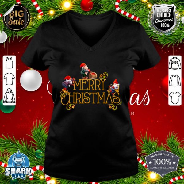 Merry Christmas Decorating Elves v-neck