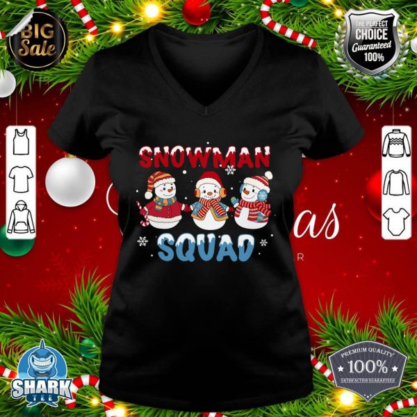 Snowman Squad Snow Christmas Xmas Happy Holiday Boy Girl Kid v-neck
